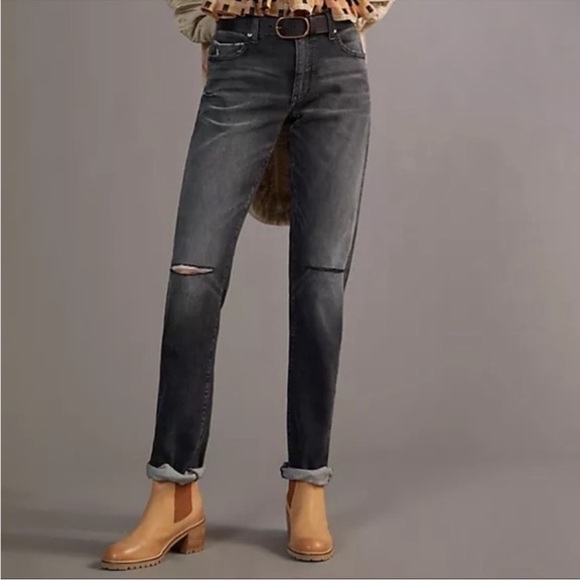 ANTHROPOLOGIE Pilcro Selvedge Low Rise Straight Jeans Black Size 27 NWT - Picture 6 of 6